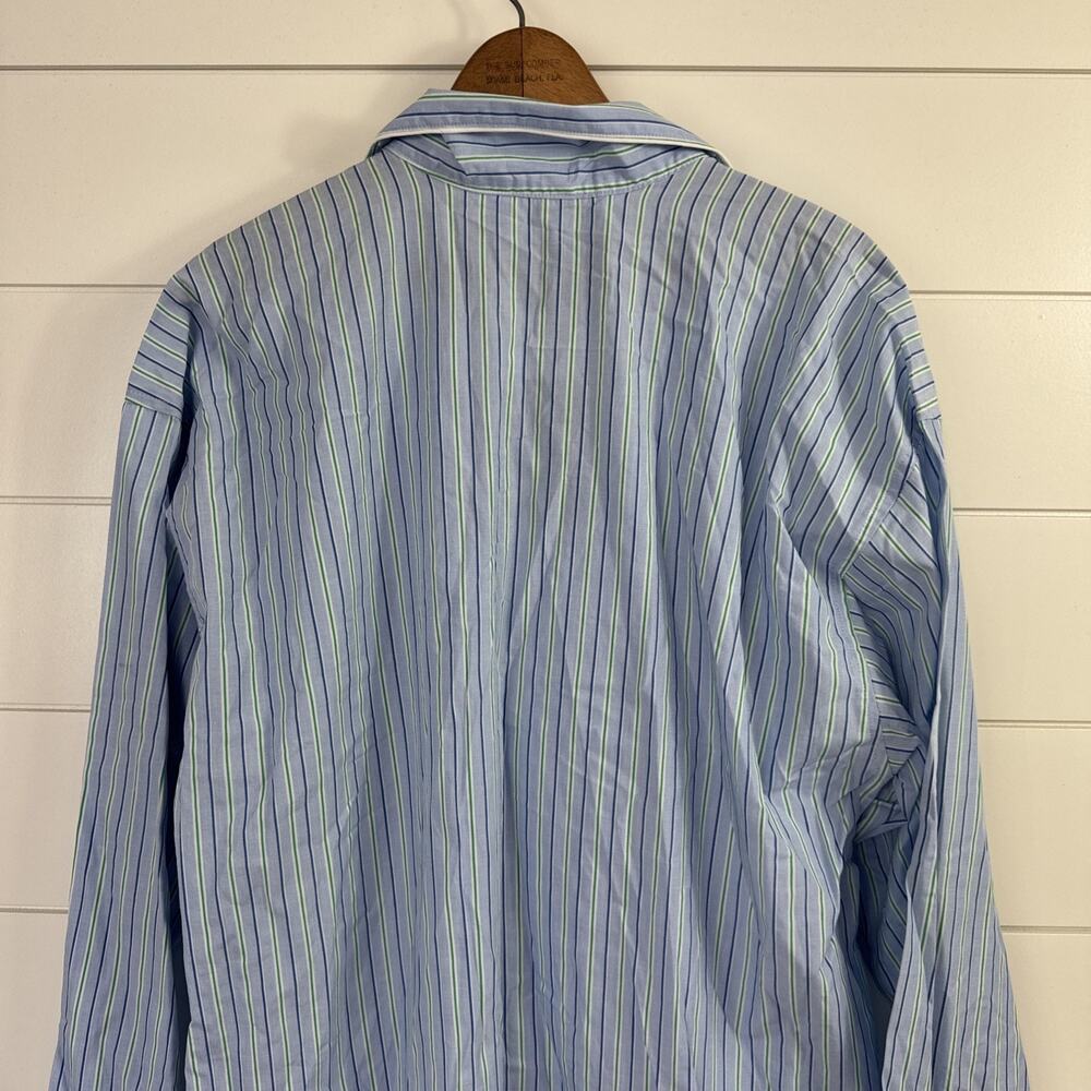 Polo Ralph Lauren Sleepwear Button Front Pajama Shirt Blue Stripe sz L - Picture 8 of 8